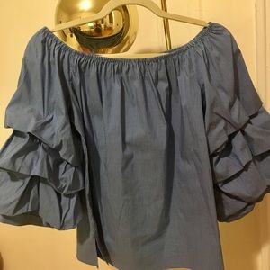 Zara Off the Shoulder Puff Sleeve Blouse